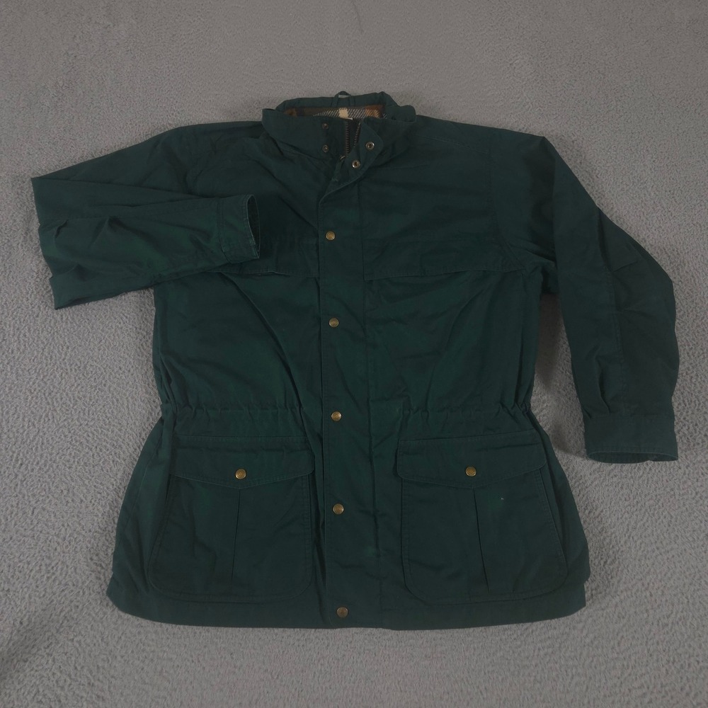 VINTAGE Eddie Bauer Jacket Mens Large Green Wool-Lined Mountain Parka Plaid 90s